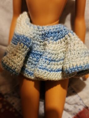 Vintage 1960s Handmade Barbie Crochet Knit Mini Skirt